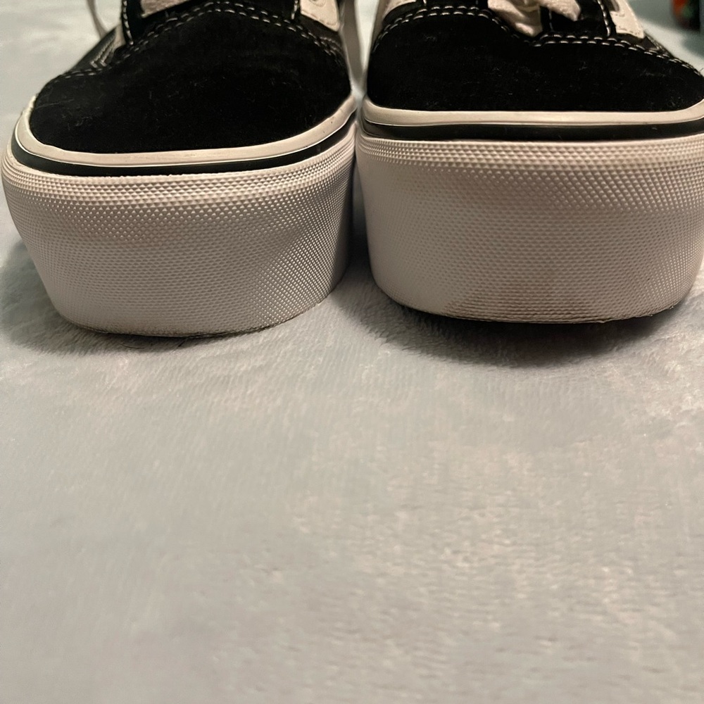 Vans Classic Black and White Platform Shoes - Picture 2 of 7